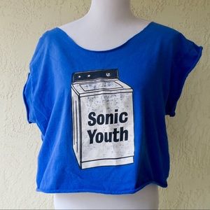 Rare Sonic Youth Cropped Grunge Band T-shirt